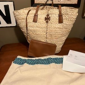 Tory Burch McGraw Straw Shopper Tote